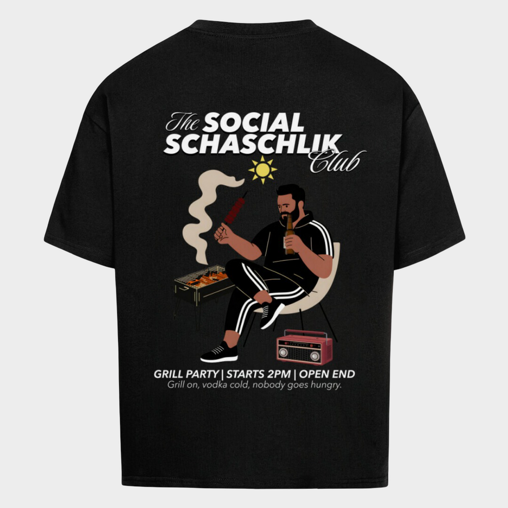 The Social Schaschlik Club - Oversized T-Shirt mit Front & Backprint
