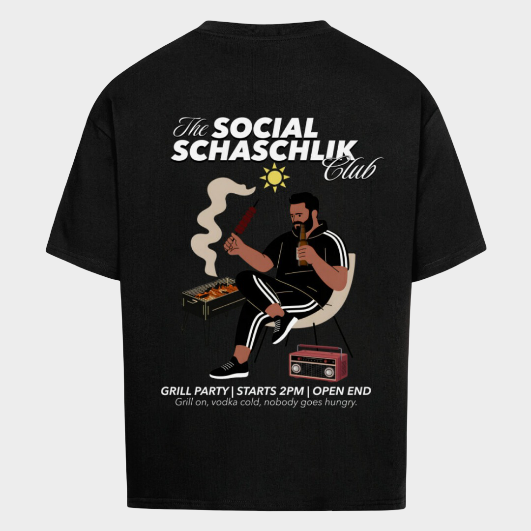The Social Schaschlik Club - Oversized T-Shirt mit Front & Backprint
