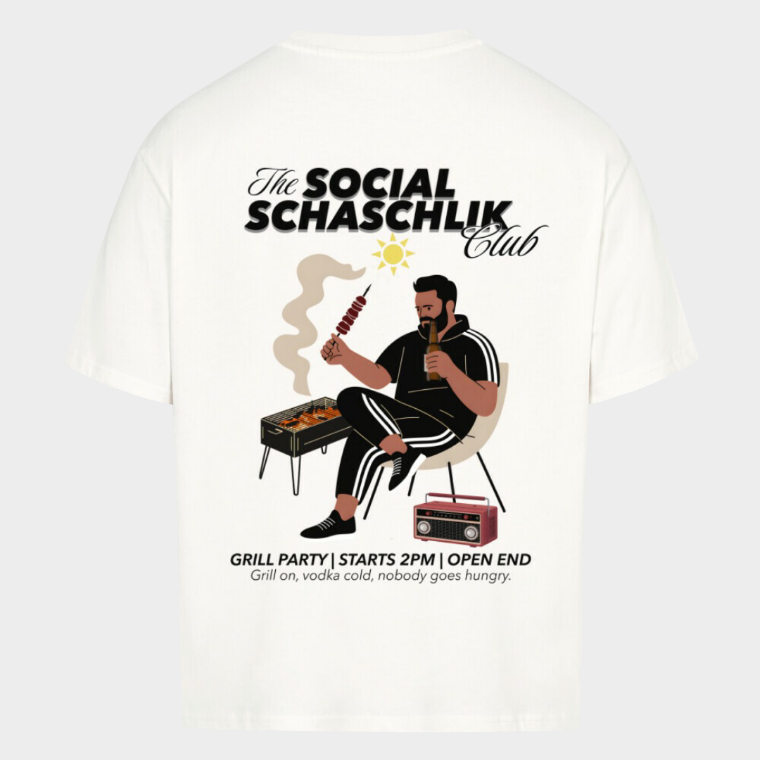 The Social Schaschlik Club - Oversized T-Shirt mit Front & Backprint
