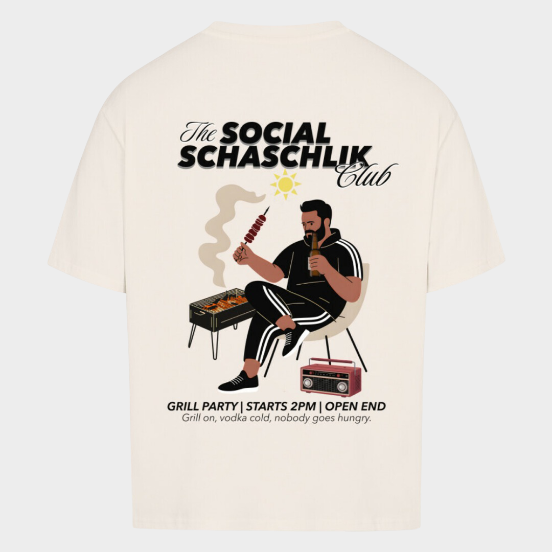 The Social Schaschlik Club - Oversized T-Shirt mit Front & Backprint
