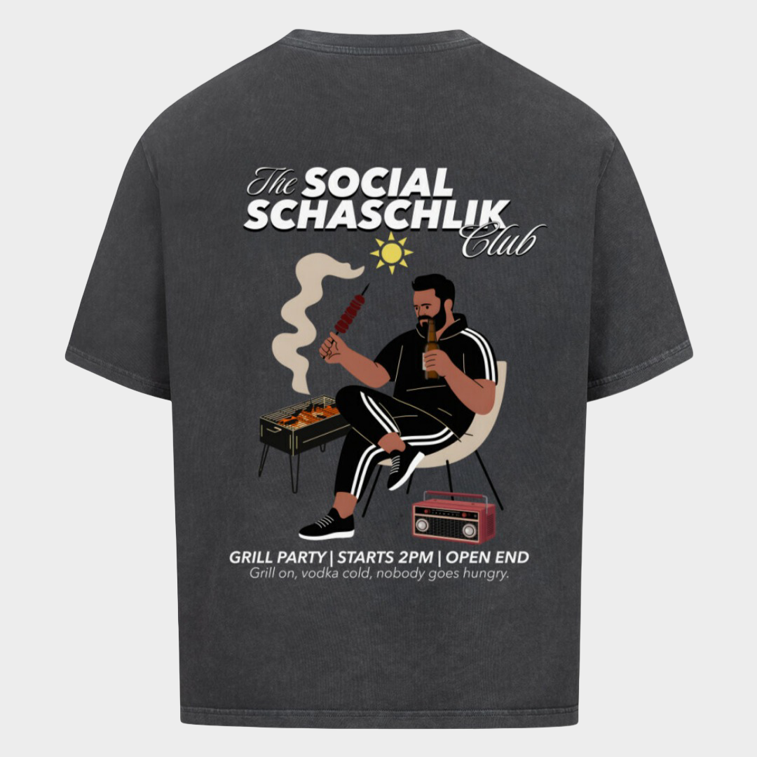 The Social Schaschlik Club - Oversized T-Shirt mit Front & Backprint