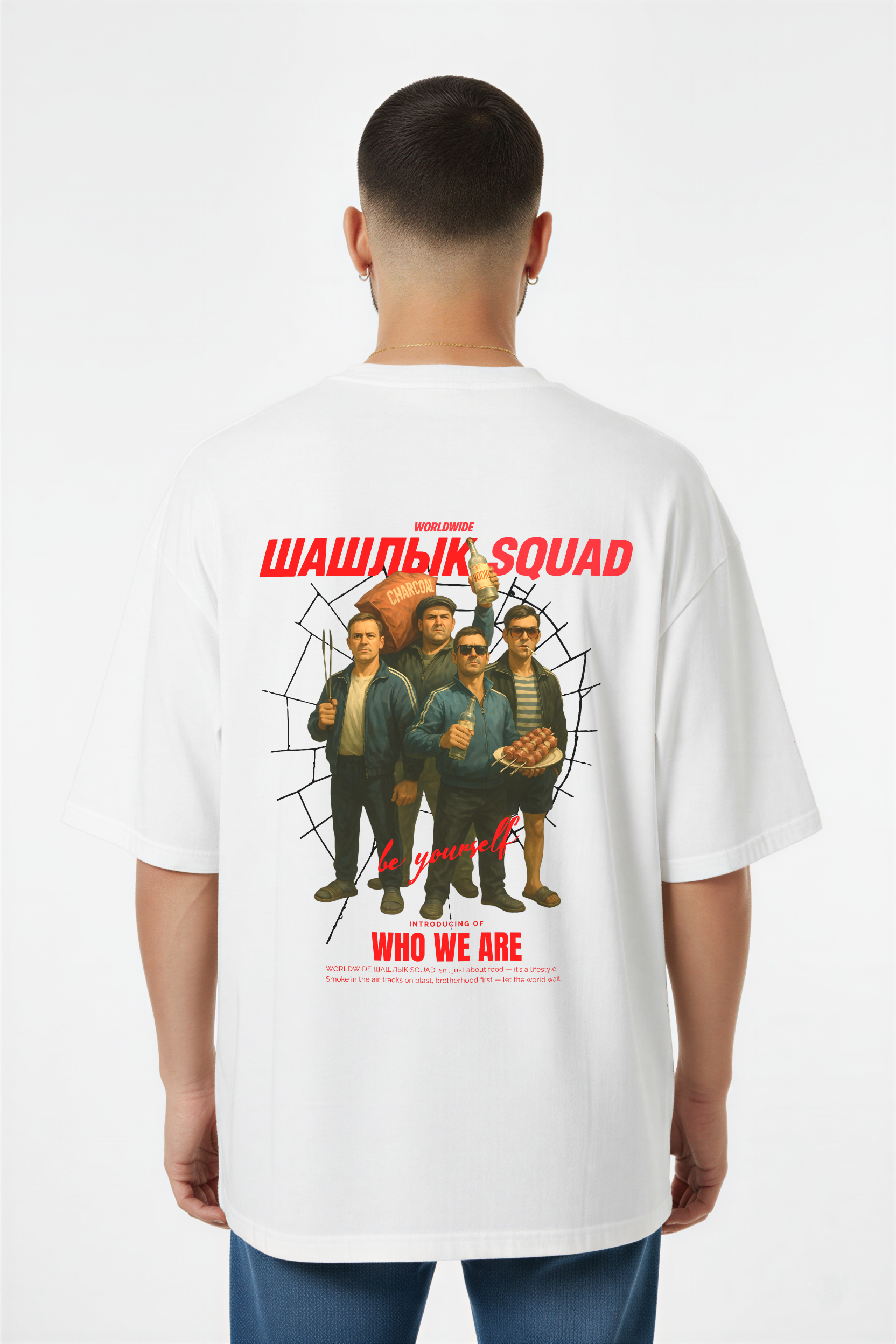 Schaschlik Squad - Oversized T-Shirt mit Front & Backprint