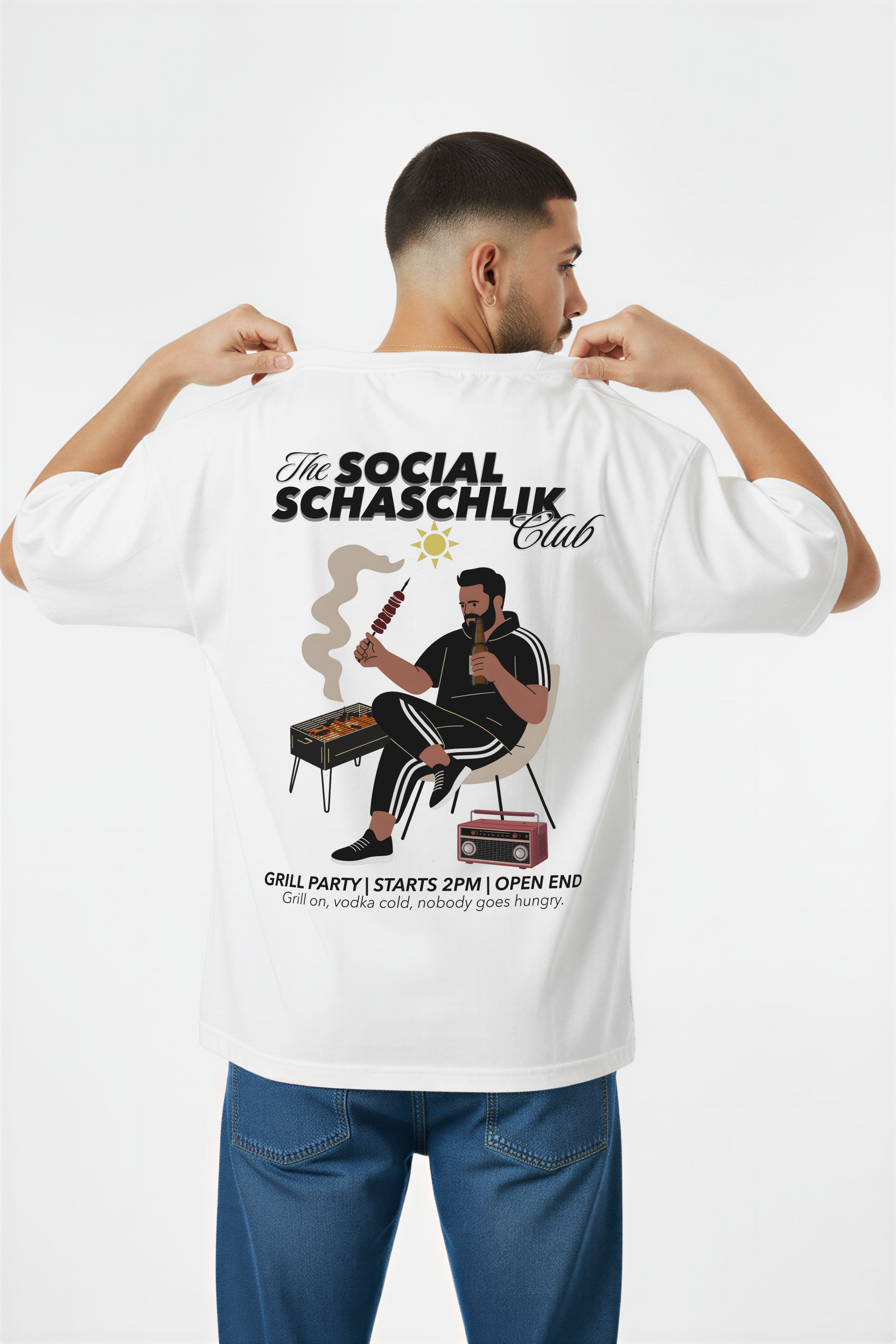 The Social Schaschlik Club - Oversized T-Shirt mit Front & Backprint