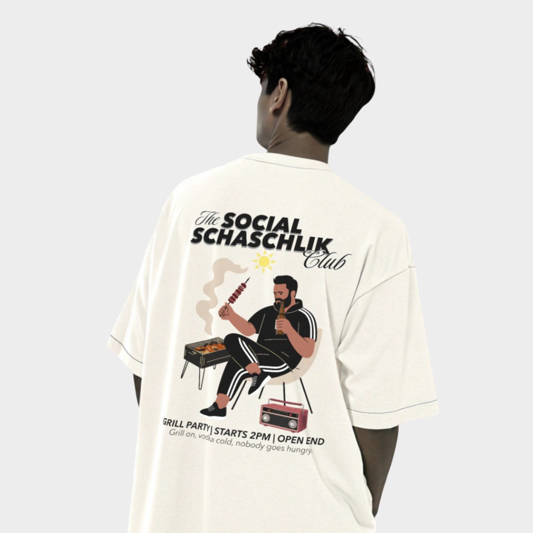 The Social Schaschlik Club - Oversized T-Shirt mit Front & Backprint